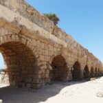 Ancient aqueduct at Caesarea. Israel